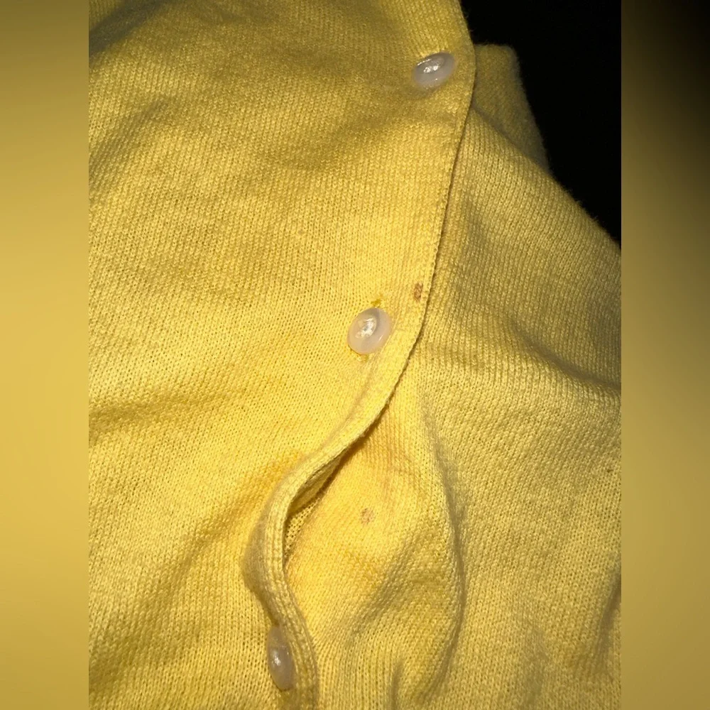 Chaps Yellow Button up Sweater size 1X 100% Cotton